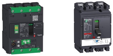 Foto de 2 interruptores automáticos de caja moldeada (MCCB)