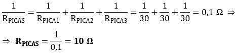 Ecuación de la resistencia de varias picas iguales para resolver el ejercicio 4: Resistencia de las tomas de tierra.
