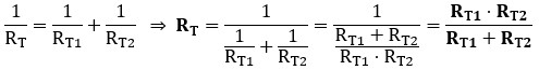 Ecuación de la resistencia equivalente para resolver el ejercicio 4 cuando hay 2 resistencias en paralelo. Producto de las resistencias dividido por la suma de las resistencias