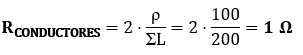 Ecuación de la resistencia de conductores para resolver el ejercicio 7: Resistencia de las tomas de tierra