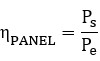 Fórmula del rendimiento de un panel fotovoltaico