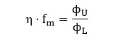 Fórmula del rendimiento en función flujo útil y flujo total de la luminaria