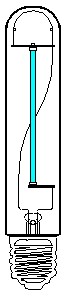 Tipos de lámparas: Imagen de una lámpara de vapor de sodio a alta presión VSAP