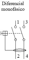 Contactos principales de un diferencial monofásico
