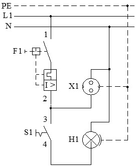 Ejemplo de un diagrama eléctrico de conexiones estándar