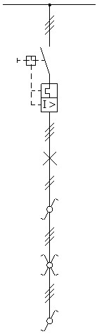 Esquema unifilar de luz conmutada de cruce o luz conmutada 3 puntos