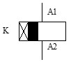Símbolo de la bobina del temporizador a la conexión - desconexión