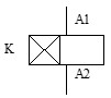 Símbolo de la bobina de los relés temporizadores a la conexión