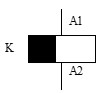 Símbolo de la bobina de los relés temporizadores a la desconexión