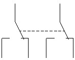 Símbolo del contacto conmutado DPDT