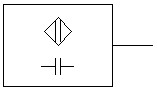 Símbolo de los sensores de proximidad capacitivos