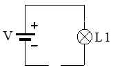 Esquema de un circuito abierto en el cable negativo