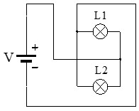 Ejemplo 1 de circuito en paralelo con 2 lámparas