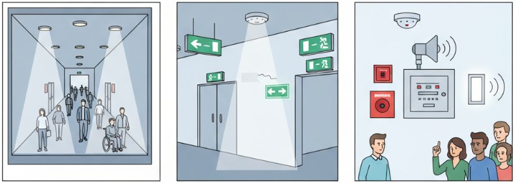 Dibujo de evacuación de personas