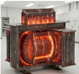 Imagen del aumento de las pérdidas en transformadores por armónicos
