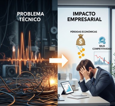 Imagen de las consecuencias económicas y operativas de los armónicos