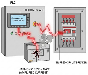 Resonancia y distorsión armónica: Imagen de problemas de sobretensión y fallos en equipos con la presencia de armónicos eléctricos
