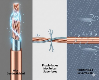 Imagen de las propiedades del conductor de cobre