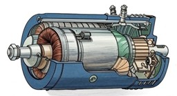 Imagen de un generador de corriente continua