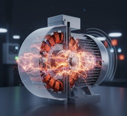 Imagen de los efectos de los armónicos en motores y generadores