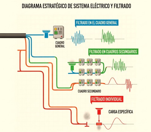 Imagen de la ubicación de los filtros de armónicos eléctricos