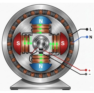 Alternador genérico, principio de funcionamiento
