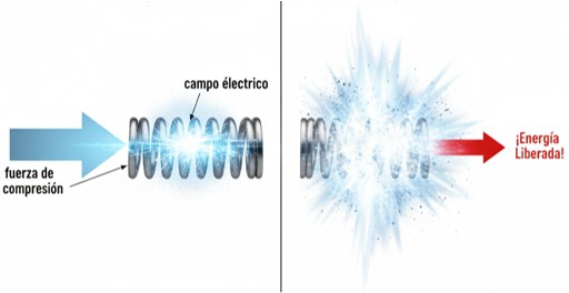 Analogía del muelle de los condensadores