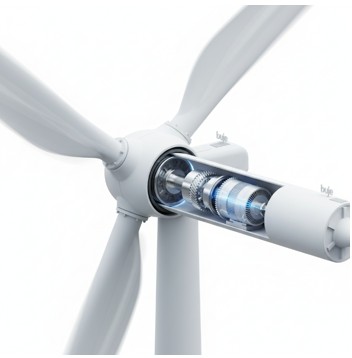 Central eólica, viento hacia palas del aerogenerador