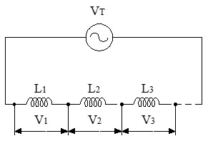 Circuito de la conexión de bobinas en serie