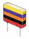 Código de colores de condensadores poliéster, ejemplo