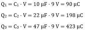 Ecuación 2 ejemplo 3 condensadores en paralelo