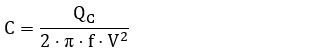 Ecuación 3 capacidad del condensador, corrección FP