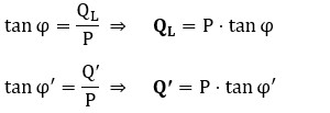 Ecuación aplicar tangente a cada triángulo, corrección FP