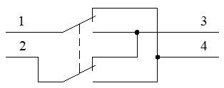 Esquema del interruptor de cruzamiento con conmutador doble