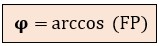 Fórmula del ángulo arco coseno del factor de potencia