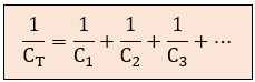 Formula de la capacidad equivalente en serie de condensadores