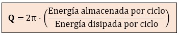 Fórmula conceptual del factor de calidad de las bobinas