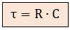 Fórmula de la constante de tiempo de un condensador, tau