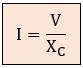 Formula intensidad Ley de Ohm reactancia capacitiva