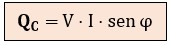 Formula de la potencia reactiva capacitiva en monofásica