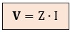 Formula de la tensión, Ley de Ohm de la impedancia