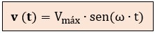 Fórmula de la tensión instantánea senoidal