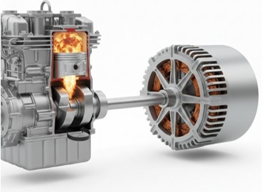 Grupo electrógeno, motor de combustión interna