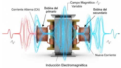 Principio de inducción electromagnética, el transformador