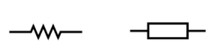 Símbolos de las resistencias: zig-zag y rectangular