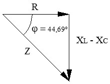 Triángulo de impedancias ejercicio resuelto serie R-L-C, circuitos con receptores monofásicos en serie