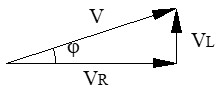 Triangulo de tensiones: resistencia y reactancia inductiva
