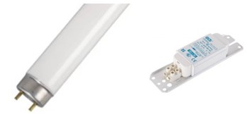 Tubo fluorescente y reactancia