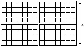Imagen de un bloque compuesto por 4 paneles solares para el ejercicio 3 de cálculo de sombras